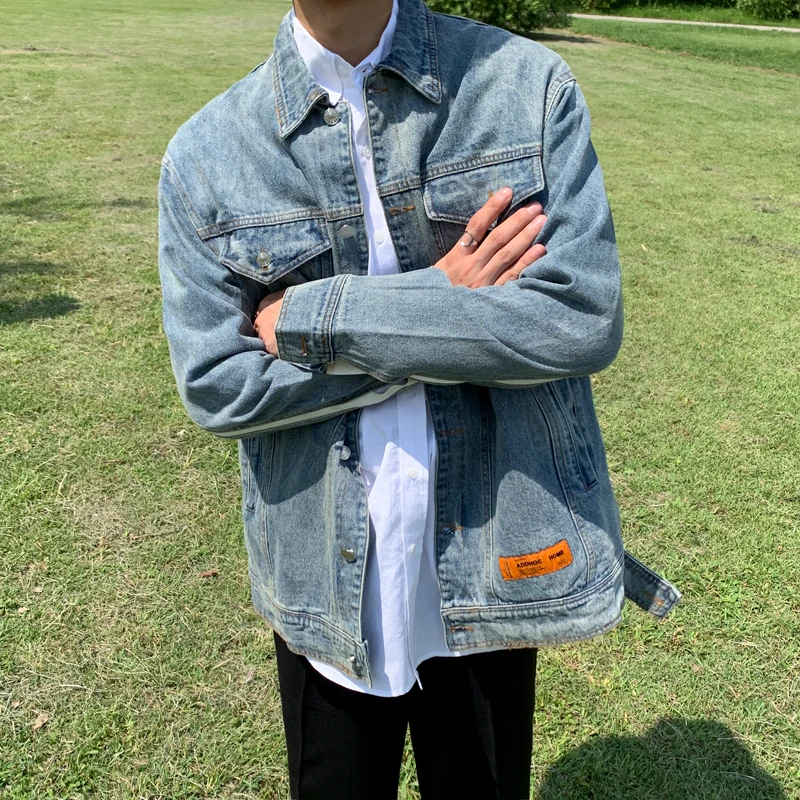 куртка мужская джинсовая мужкая Винтажная для мужчин уличная одежда модные