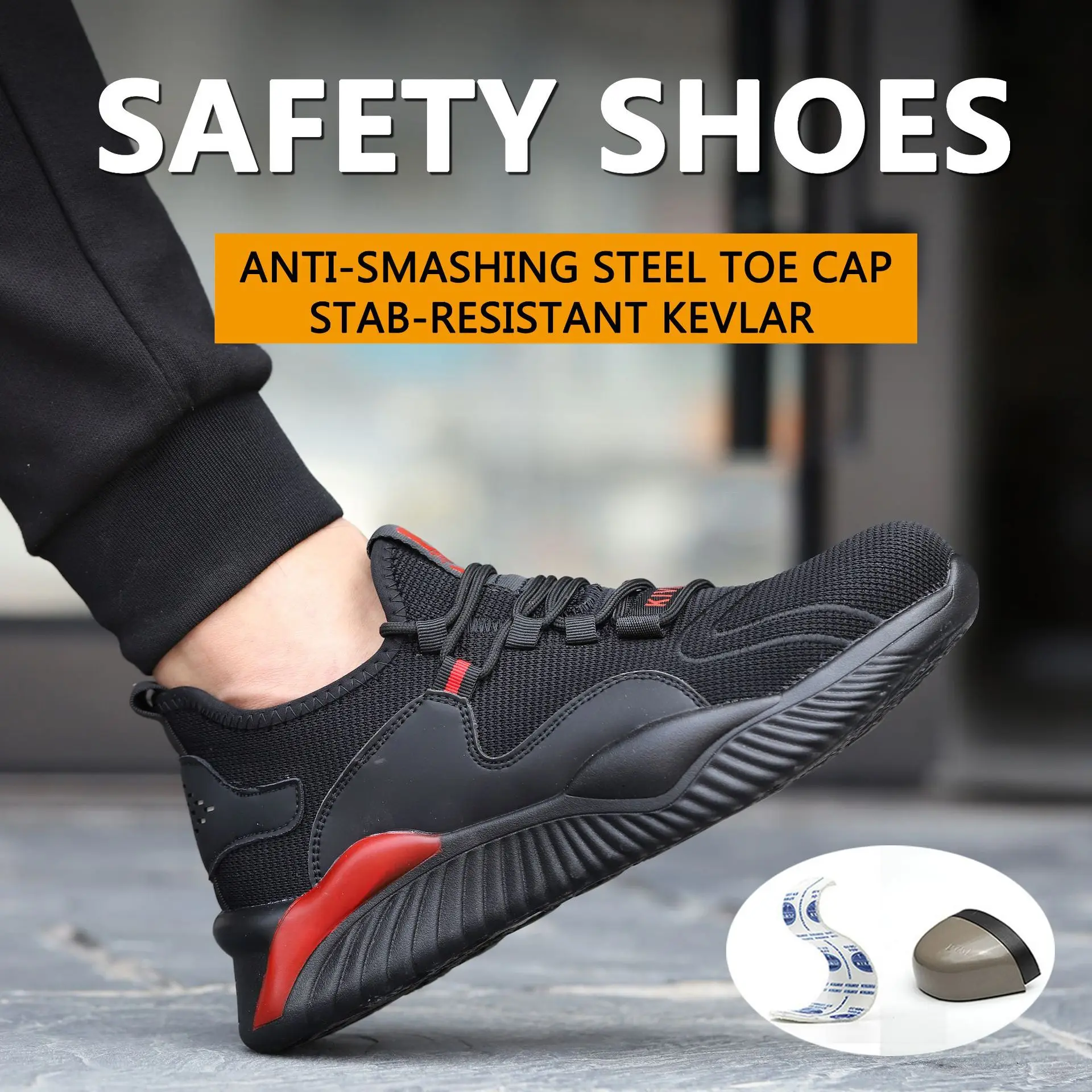 

Work Safety Shoes For Men Lightweight Protective Work Sneakers Steel Women Toe Shoes Anti-smashing Anti-piercing Safety Boots