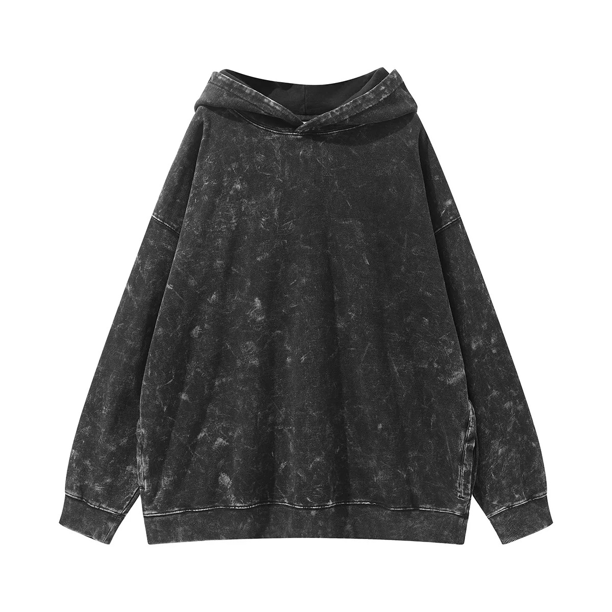 

Casual Street Side Pocket Terry Pullover Hoodie Spring Autumn New Loose Retro Solid Color Oversize Hoodie Sweatshirt