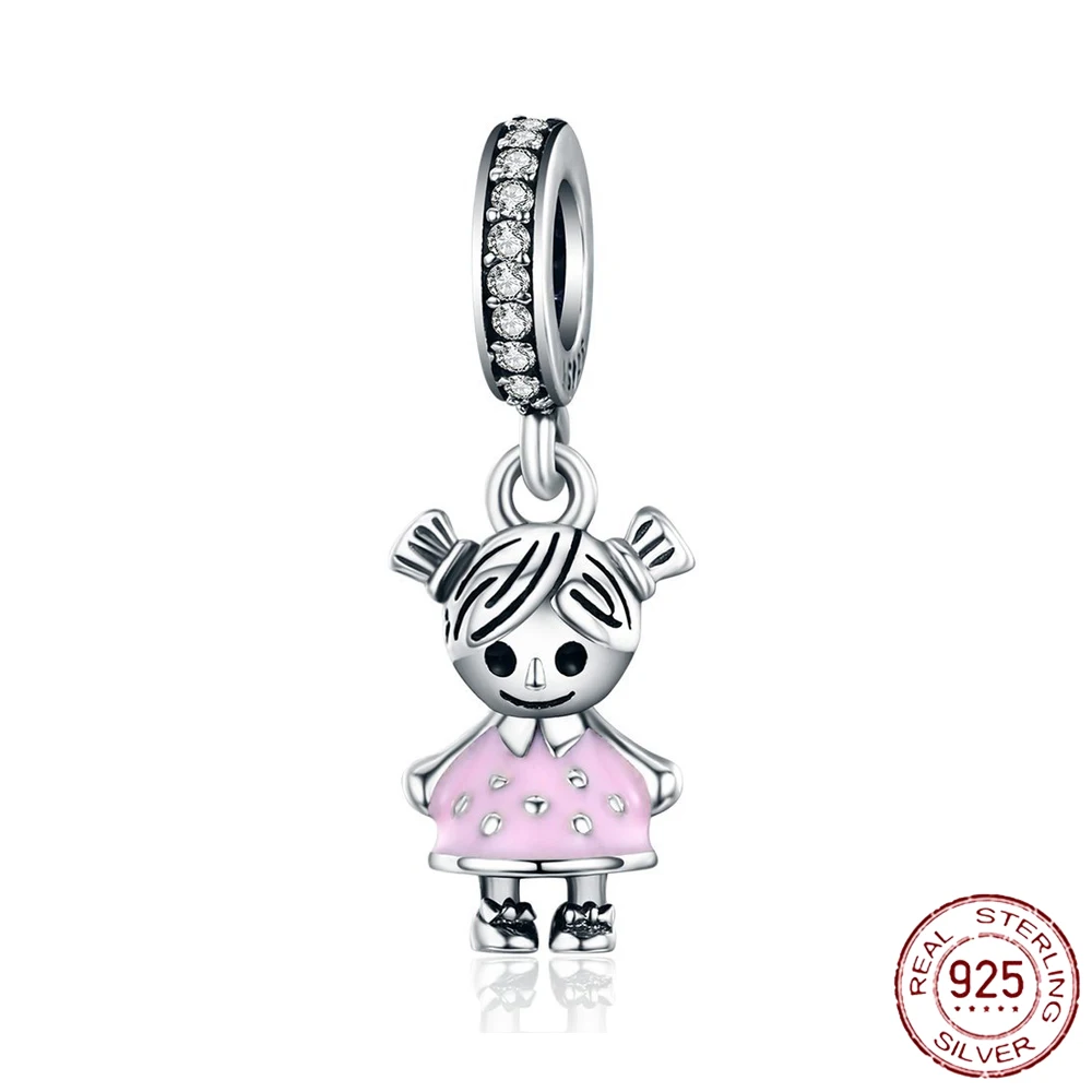 Ожерелье-браслет Pandora из серебра 925 пробы с подвеской в виде РОЗОВОГО СЕРДЦА и