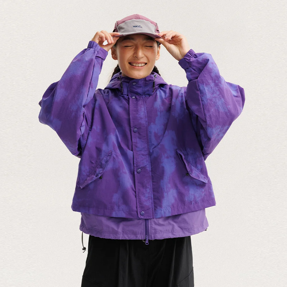 Фото Уличная легкая водонепроницаемая куртка Techwear для мужчин и женщин, уличная модная спортивная свободная повседневная куртка-карго с капюшоном, пальто для мальчиков и девочек №2