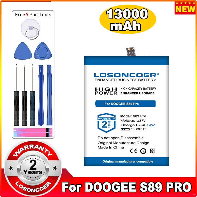 

LOSONCOER 13000mAh BAT22M2012000 For Doogee S89 / S89 Pro Battery