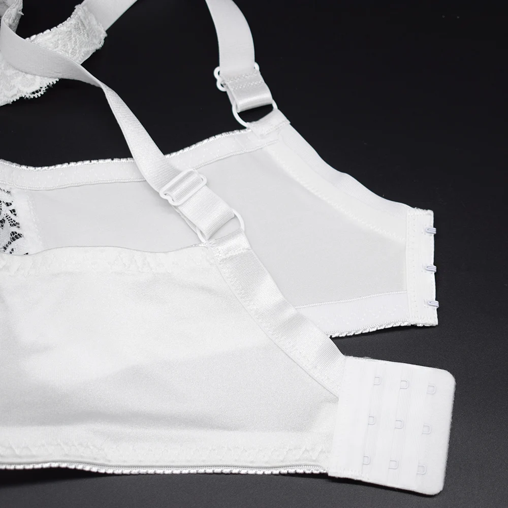 Women's Minimizer Bra Lace Floral Full Coverage See Through Underwire Unlined Mesh Transparent Plus Size E F G H I Cup