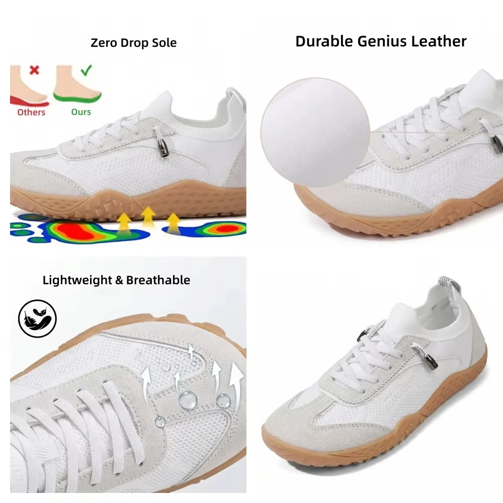 Фото FANCYLEE Кроссовки Босоногие Женские Barefoot Zero Drop Обувь для Фитнеса Кроссфита Приседаний Зал Гибкие Дышащие с Широким Носком Спортивная Обувь для Тренировок Бега Прогулок Легкие Комфортные Размер 37-42 №5