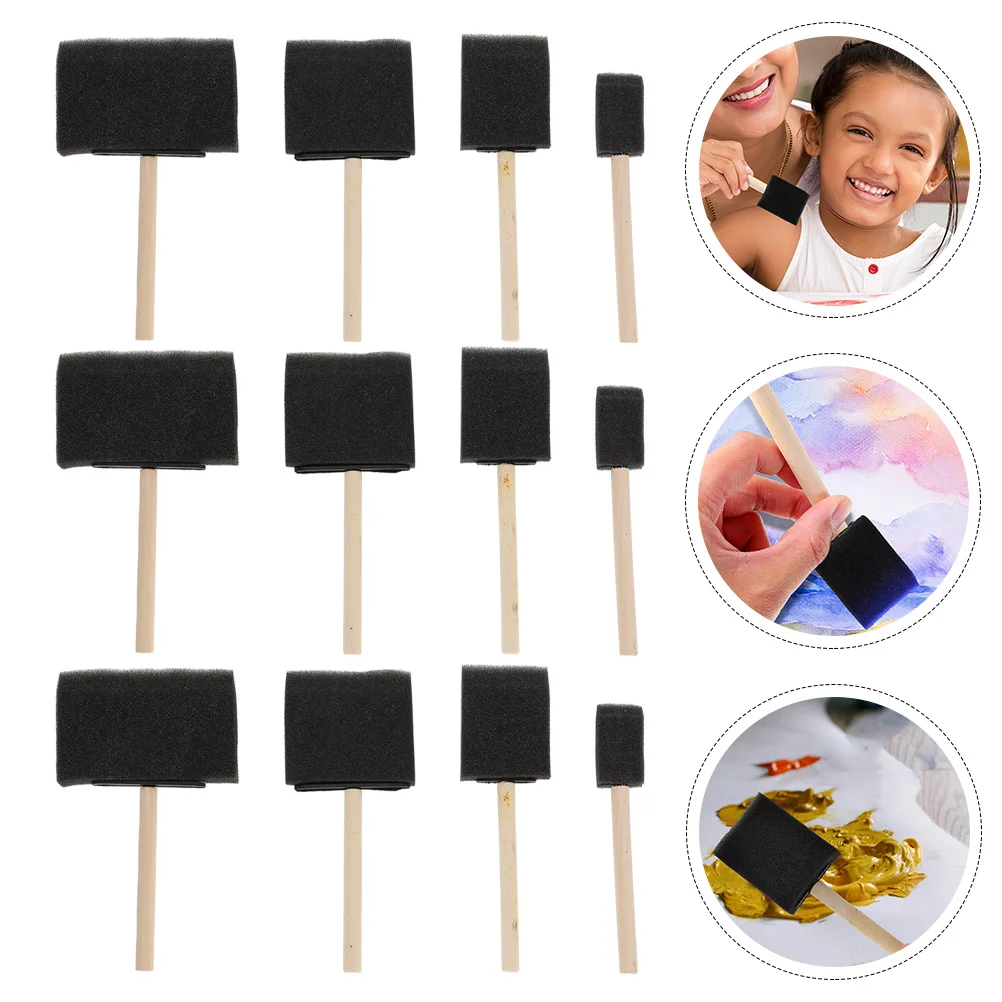 

12pcs Kid DIY Sponge Brushes Painting Sponge Brush Kids Sponge Painting Brush