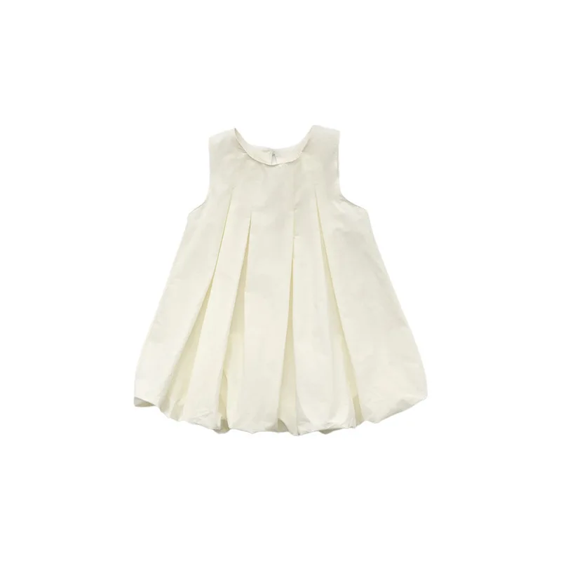 

2023 New Children Girls Dress 2023 Summer Kids Dresses Solid Sleeveless Dress Children Costumes Outfits Girls Clothing
