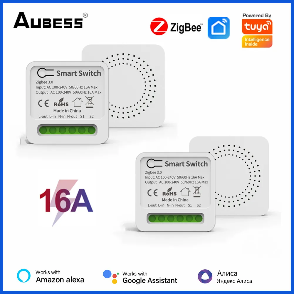 

Модуль управления умсветильник Tuya ZigBee, двухсторонний высветильник ель с дистанционным управлением, 16 А, через Alexa Google Home