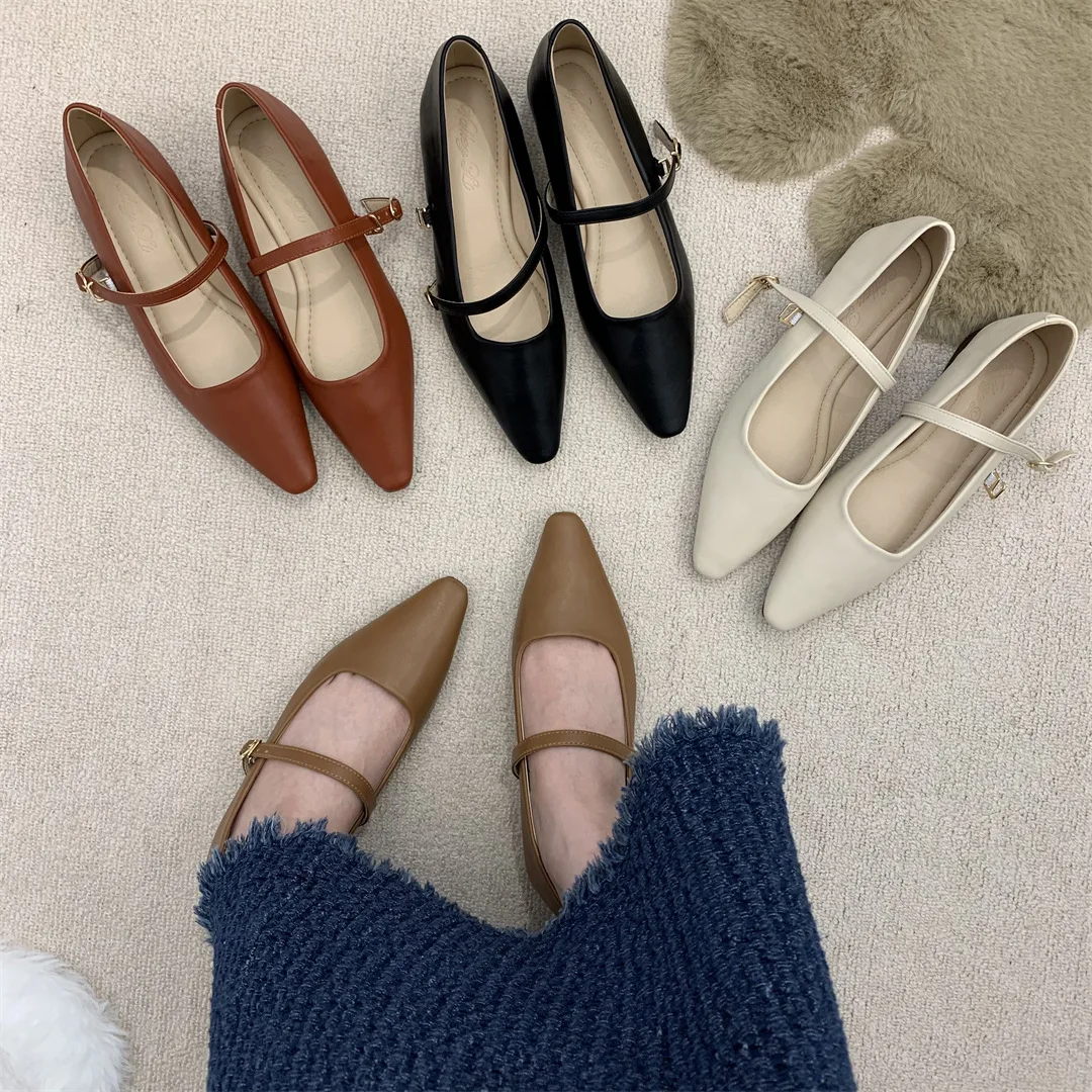 

Повседневная женская обувь, осенняя женская обувь с круглым носком, Мокасины, осень-лето, платье с острым носком, новинка 2022, базовая резинов...