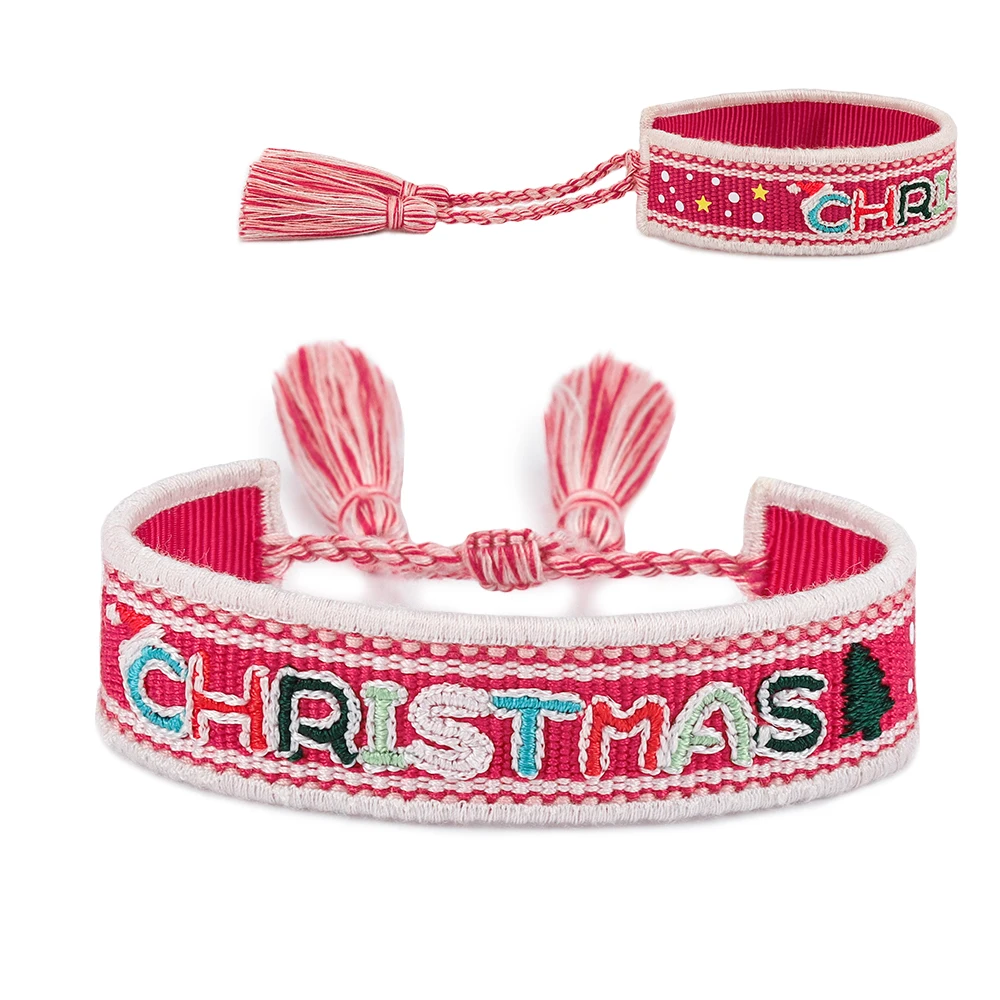 

Christmas Woven Bracelets Stackable Wrap Bracelet Jewelry Accessory