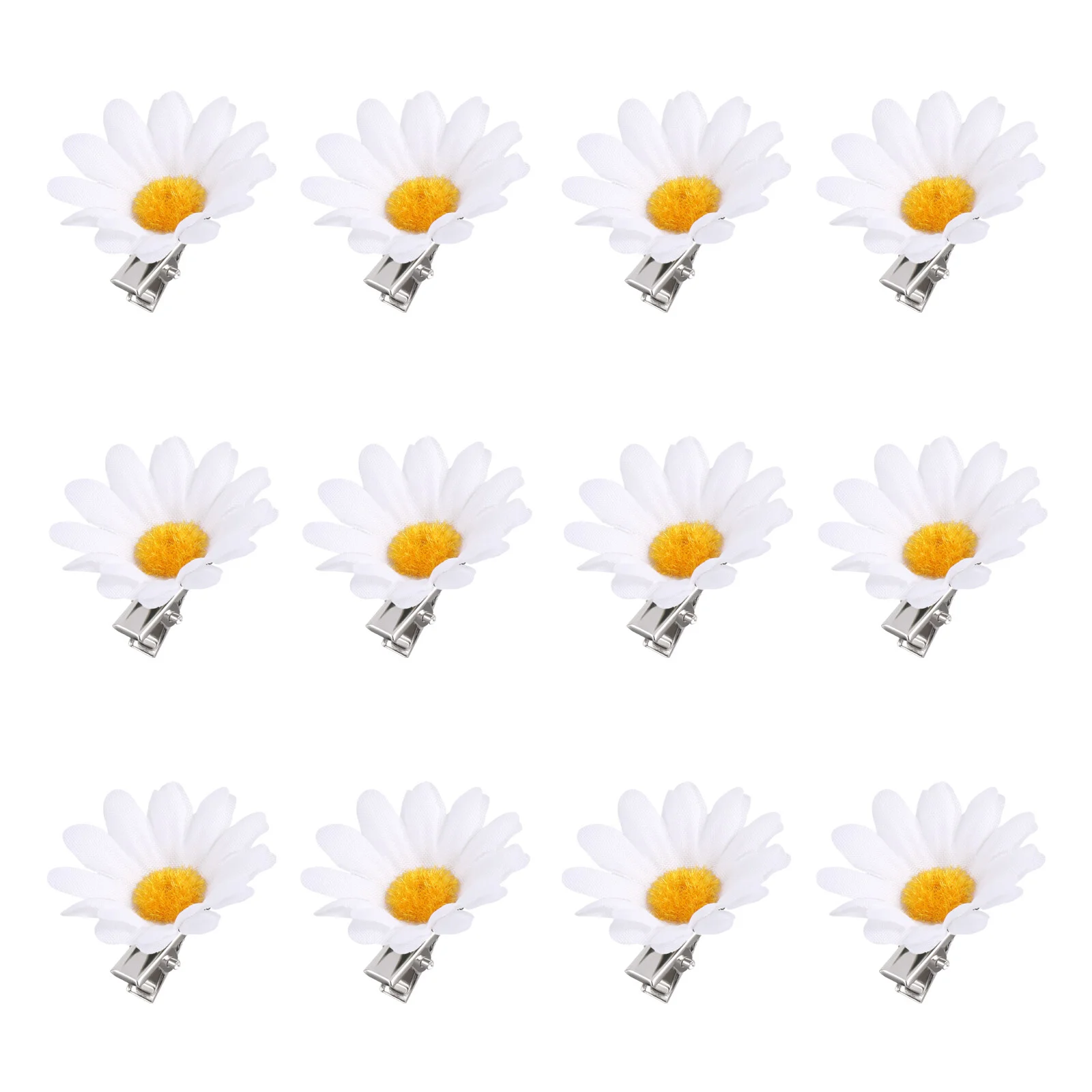 

FRCOLOR 12pcs Simulation Daisy Hair Clips Fresh Flower Hair Barrettes Hair for Ladies and Girls (White)