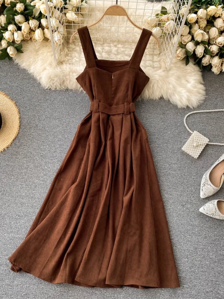 Женское винтажное платье без бретелек DEAT летнее рукавов с поясом новинка 2022 11D8929 |