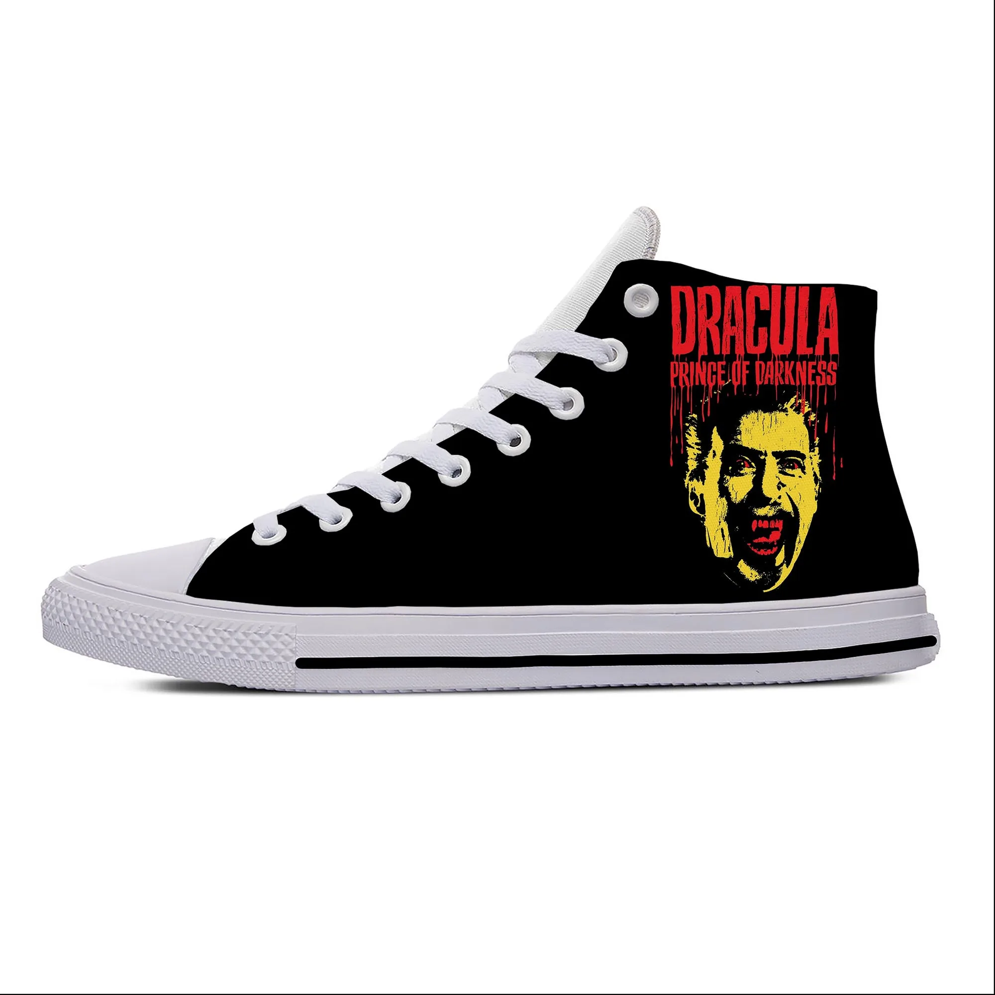 

Horror Of Dracula Christopher Lee Vampire Scary Casual Cloth Shoes High Top Lightweight Breathable 3D Print Men Women Sneakers