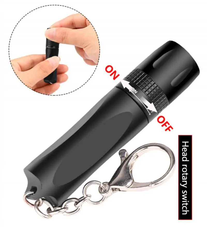 

LED Flashlight Handheld Portable Torches Mini Flashlight with Keychain Strong Light T6 Flashlight Tactical Camping Light