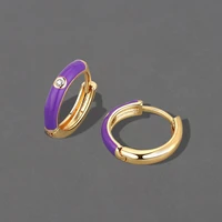 round gold hoop earrings for women fine small huggie sleeper earring 2022 trend original designer zircon fashion enamel jewelry