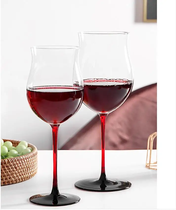 Бокал для красного вина хрустальный бокал тюльпан Бордо бордовый