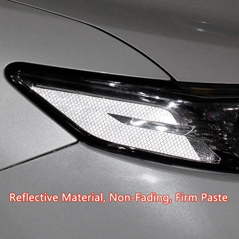 

Car Headlight Reflective Sticker Warning Anti-collision Decoration Trim Fits For Toyota Camry 2018-2021 Car Modified Accessories