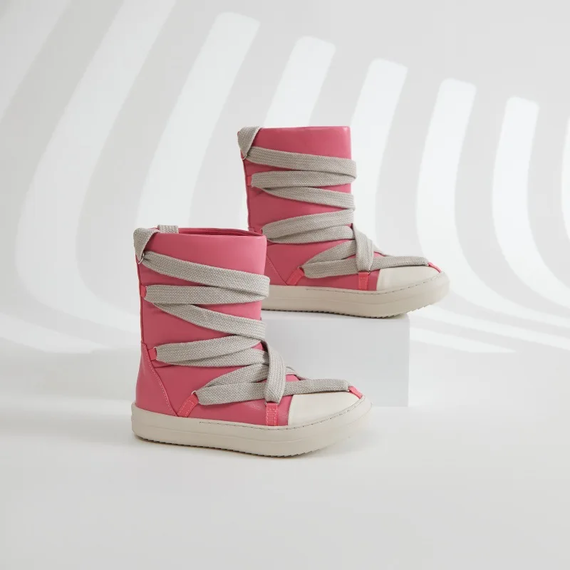 Женские высокие ботинки из искусственной кожи большие размеры