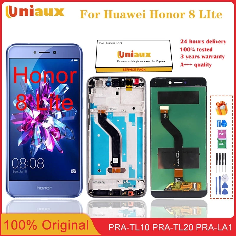 Экран дисплея 5,2 дюйма для Huawei Honor 8 Lite, ЖК-дисплей, сенсорный экран с рамкой для замены для Honor 8 Lite PRA-TL10 -TL20 LCD