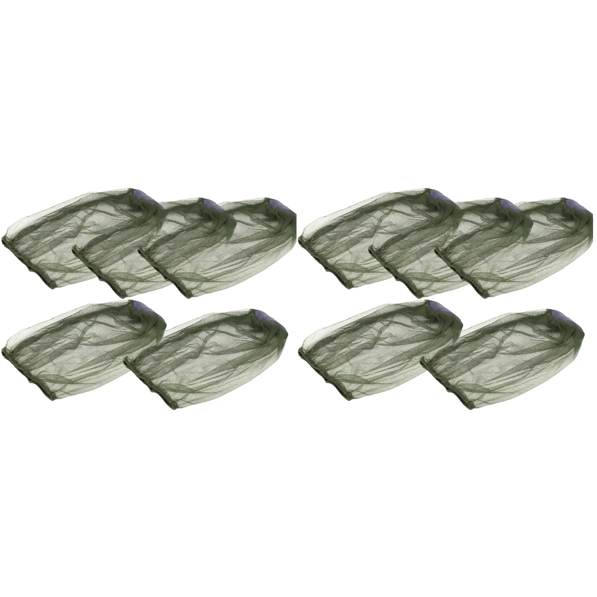 

10 Prevention Caps Portable Face Neck Netting Hat for Outdoor Camping (Green)