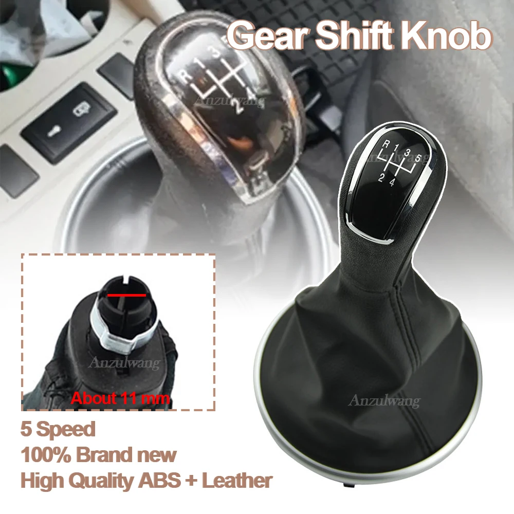 Фото Для Skoda Fabia 2 2007-2010, Roomster 2006-2010: Новая ручка переключения передач (5 скоростей) из кожи с ABS и кожаным чехлом-пыльником №5