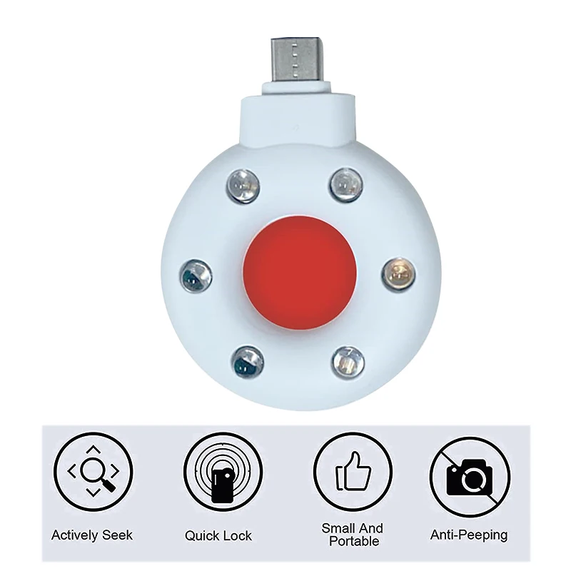 

USB-C Portable Anti-candid Camera Detector For Outdoor Travel Hotel LED IR Alarm Hidden Camera Detector