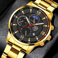 luxury fashion mens watches men business stainless steel quartz wrist watch man sports casual leather watch relogio masculino