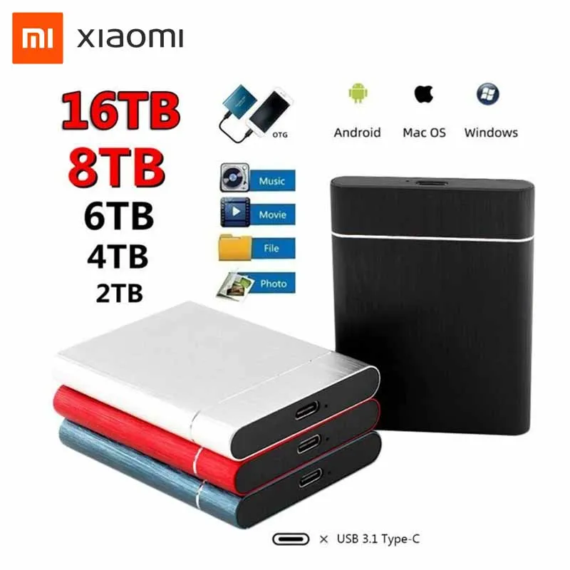 

Portable New Upgrade External Hard Drive Disks USB 3.1 Type-C SSD Solid State Drive For PC Laptop Computer Storage Device