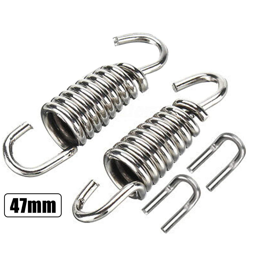 

2pcs/set Stainless Steel Motorcycle Exhaust Spring Hooks 47mm Expansion Chambers Manifold Link Pipe Motorcycle Parts