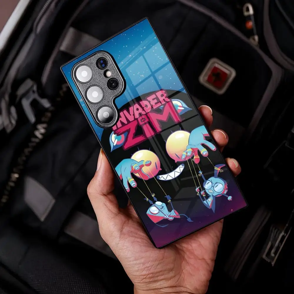 Фото Чехол для телефона с рисунком Invader Zim для Samsung Galaxy S26 S25 S24 S23 S22 S21 S20 FE Edge plus Ultra Glass Cover №4