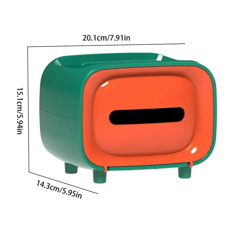 Tissue Box Cover Retro Tv Fun Cute TV Tissue Box Holder Unique Multifunction Tissue Box Holder For Kitchen Bedroom Office Parlor images - 6