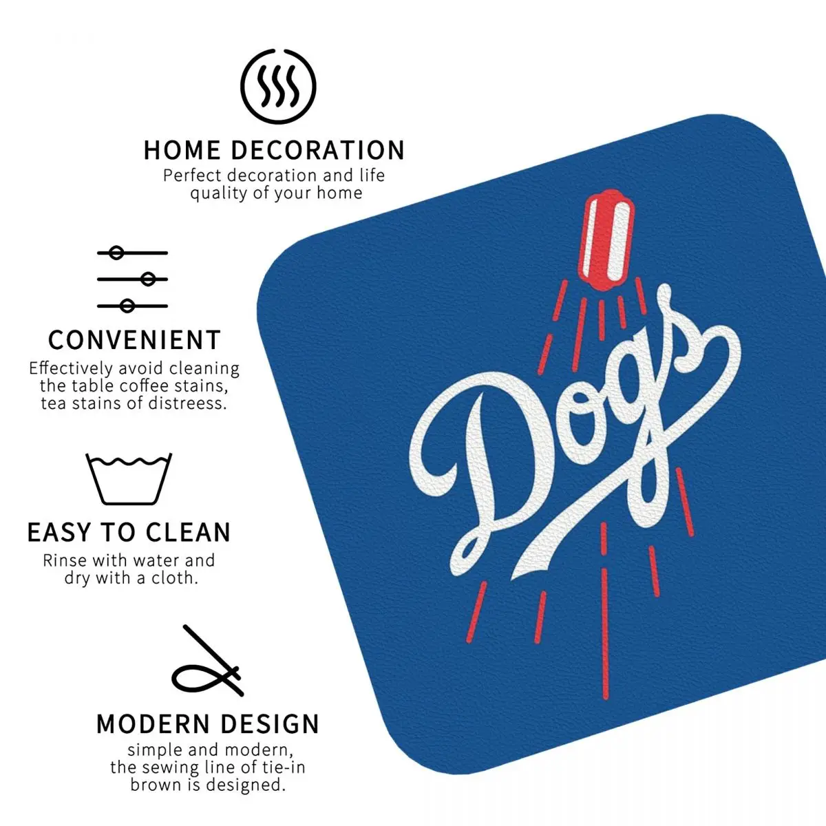 Dodger Dogs - синие подставки кухонные салфетки нескользящие изоляционные коврики для