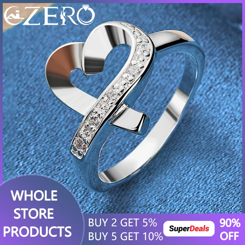 

ALIZERO кольцо из стерлингового серебра 925 пробы с цирконом в форме сердца для женщин обручальные кольца обручальное кольцо модные аксессуары для ювелирных изделий
