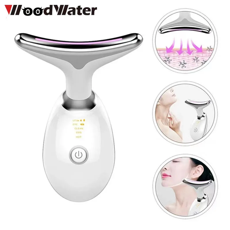 

Neck Face Beauty Device 3 Colors LED Photon Therapy Reduce Double Chin Skin Tighten Wrinkle Remove Skin Care Tools