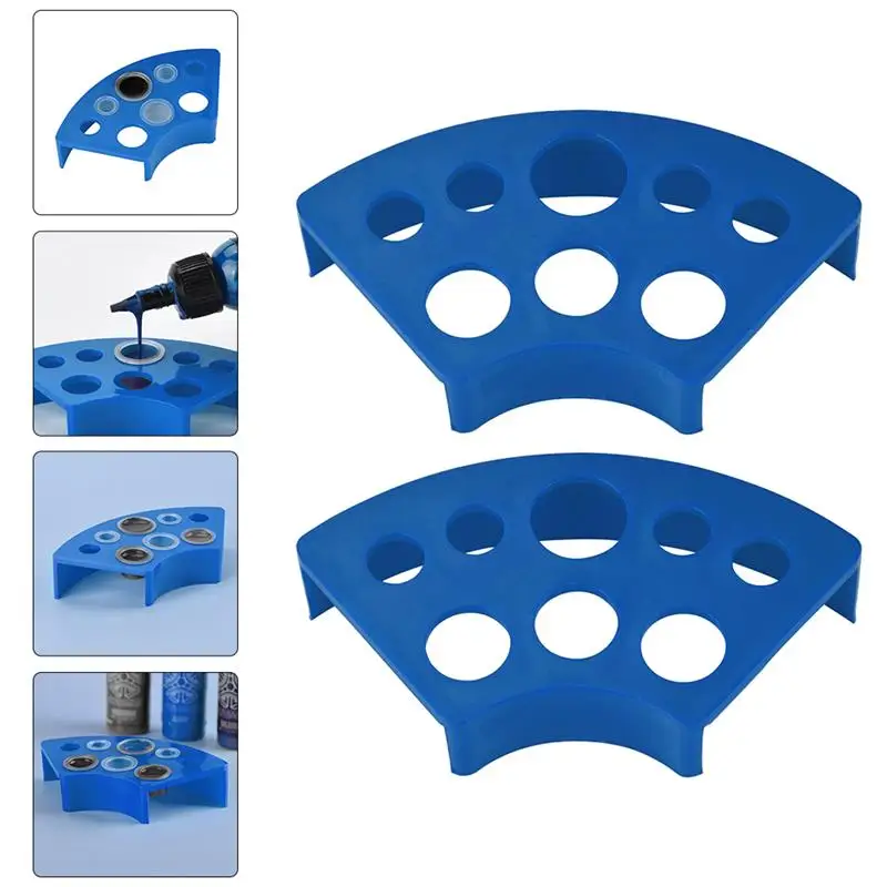 

2Pcs 8 Holes Tattoo Ink Cup Holder Stand Makeup Accessories Random Color Trailer Supplies Tatoo Tool Pigment Brack Container