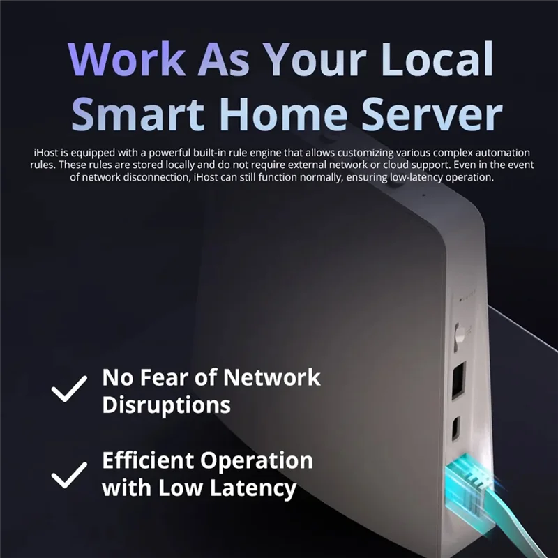 Фото Ewelink Ihost Smart Home Hub Aibridge Zigbee 3.0 Gateway Matter Частный локальный сервер для устройств Wi-Fi LAN Открытая API (4 ГБ) Прочный №3