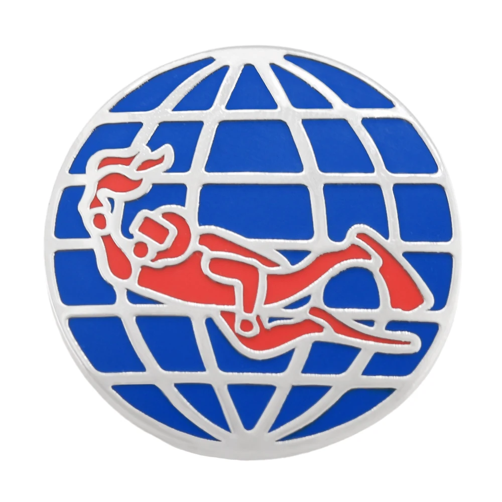 Эмалированная булавка с логотипом PADI, булавка на лацкане Global Diver, красный значок Diver Blue Earth, тематический рюкзак для подводного плавания, аксессуары (art.: 3920d1b4ff403) - 3920d1b4ff403