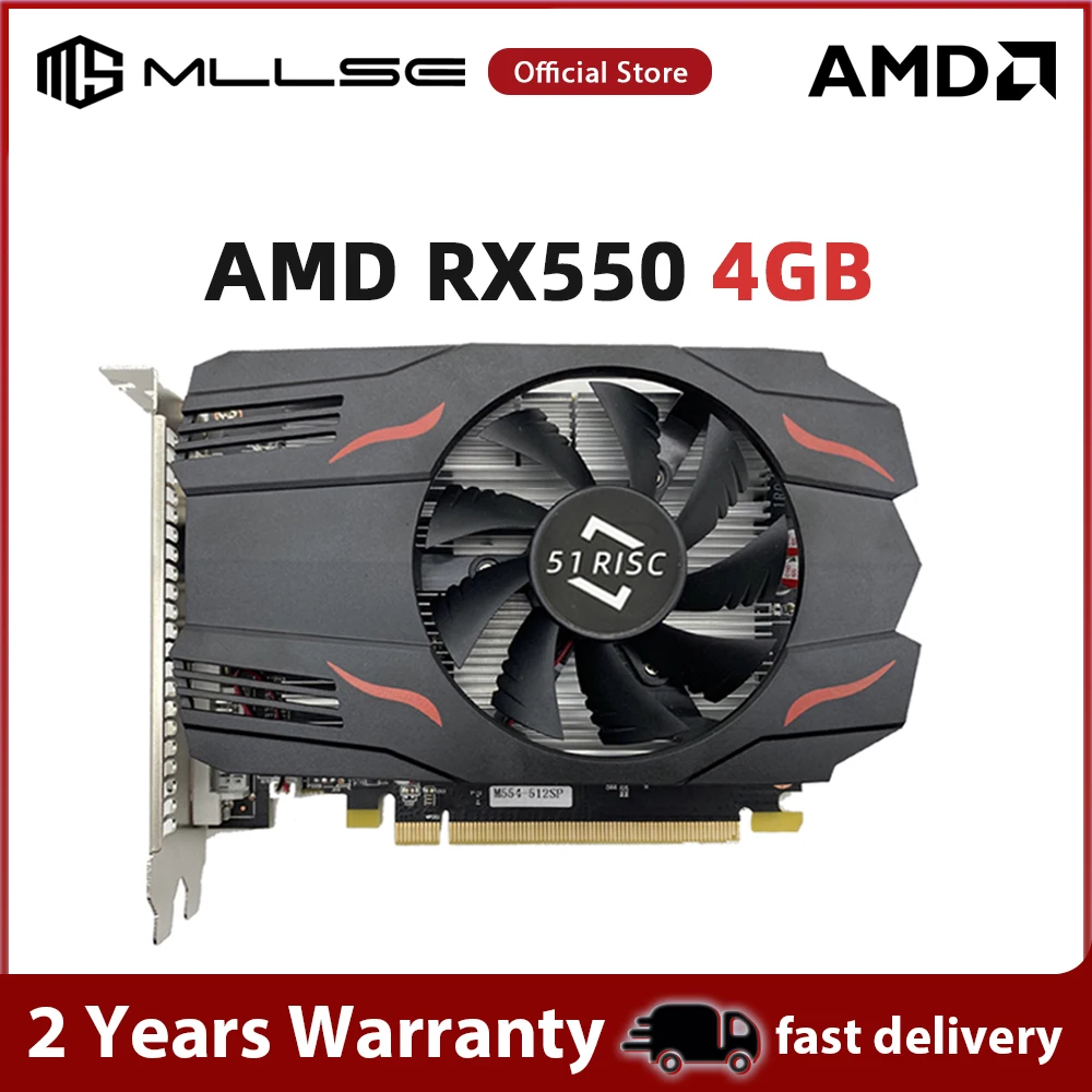 Графическая карта MLLSE AMD Radeon RX 550 4 ГБ GDDR5 7000 бит МГц PCI-E X16 HDMI DP DVI-D RX550 видеокарта для