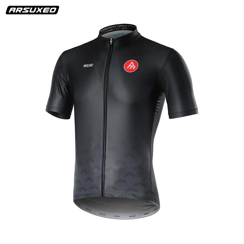 

Men Bicycle Jersey Arsuxeo Short Sleeve Cycling Jersey Mountain Bike MTB Spring Summer Breathable Cycling Triathlon Shirts