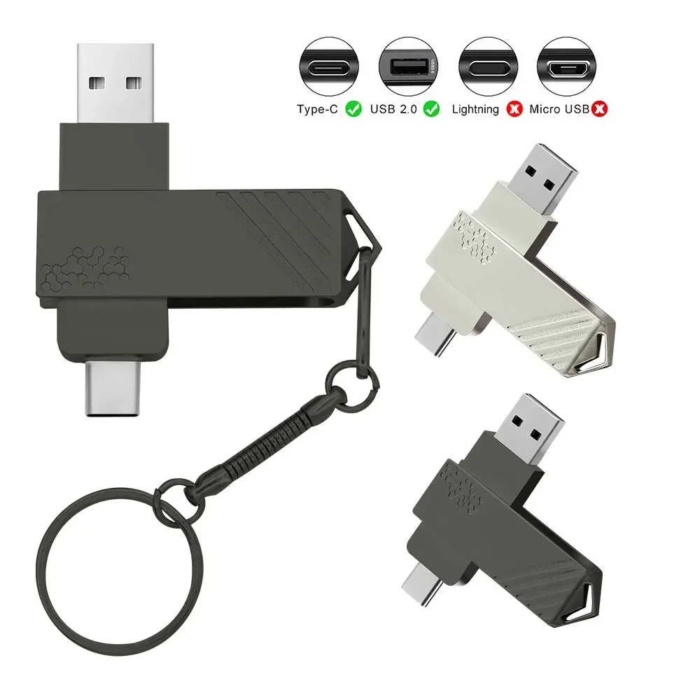 Usb-флеш-накопитель 2 в 1 128 ГБ 64 8 Type-c