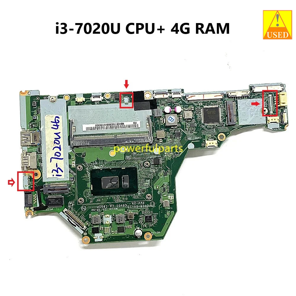  Acer Aspire A515-51 A515-51G A315-53 I3-7020U Cpu 4G Ram On-Board NBH2B11003 C5V01