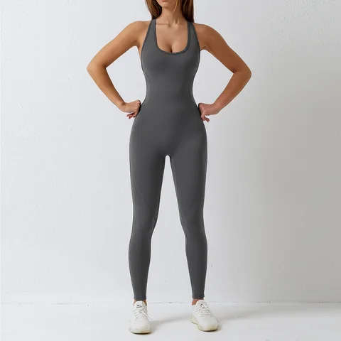 Новый комбинезон с открытой спиной для женщин, мягкий спортивный костюм, цельный Комплект для йоги, спортивный костюм для фитнеса, сексуальное боди, одежда для активного спортзала