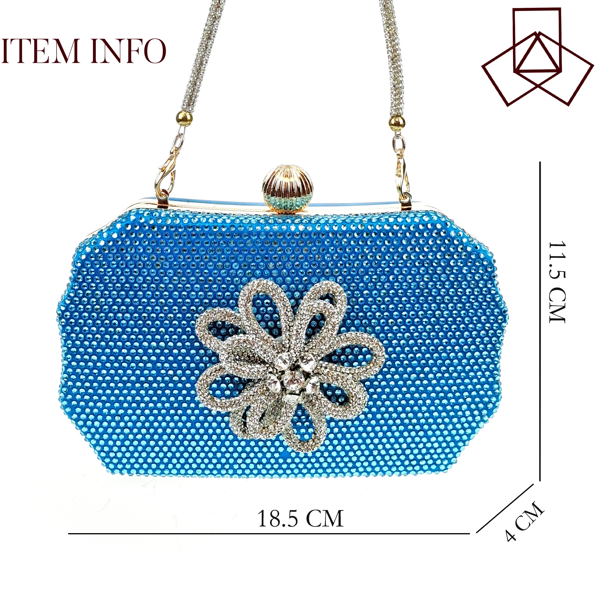 2022 Newest Party Shoes Ladies Shoes and Bag SetFull Diamond Butterfly Design in Sky Blue Color