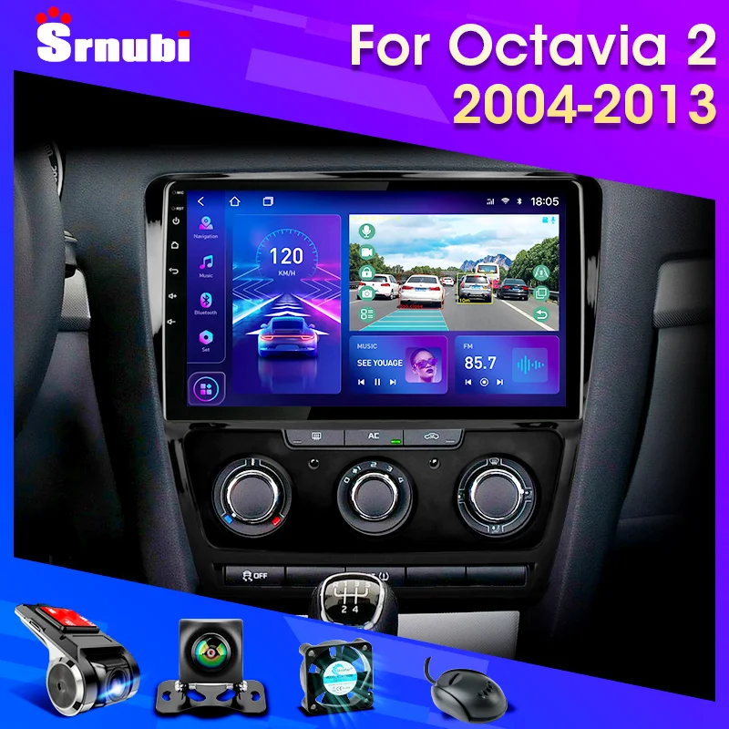 Android 11 Car Radio for Skoda Octavia 2 A5 2004-2013 Multimedia Video Player Navigation 2Din Stereo DVD Carplay Audio Head Unit