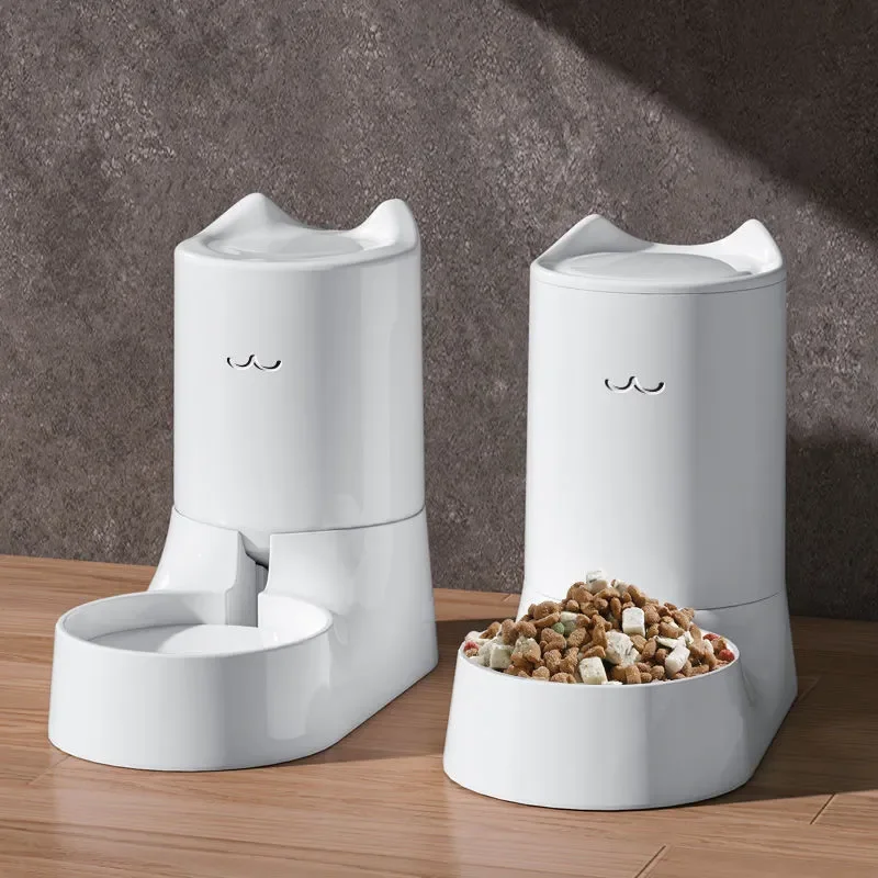 

Cat Rice Food Bowl Dog Water Dispenser Anti Overturning Double Fruit Bowl Storage Oversized Water Dispenser Pet Automatic Feeder