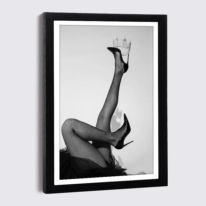 

Wood Picture Frame A3 A4 5'' 7'' Fashion Woman High Heel Luxury Poster with Black Frame Nordic Photo Frame Decor Painting Frames