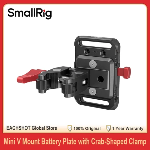 Аккумуляторная пластина SmallRig Mini V-Lock с V-образным креплением и крабовидным зажимом для штатива, подставки для источника питания камеры