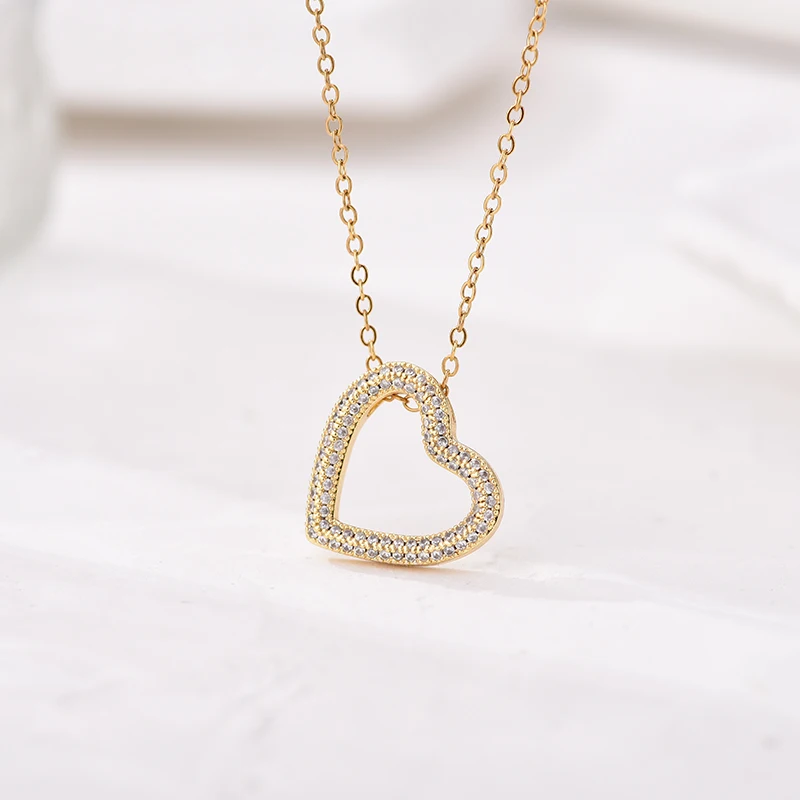 Новинка Классическая Подвеска в виде сердца Zinconia для женщин цепочка из