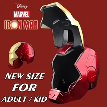 Disney-Máscara de película de los Vengadores de Marvel, casco de Iron Man, Tony Stark, Cosplay, figura de acción de PVC, iluminación Led 1:1, regalo, novedad