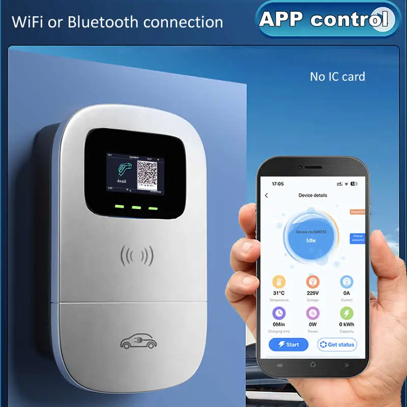 

Зарядное устройство для электромобилей JIGU SAE J1772 Type 1 Зарядная станция для электромобилей Wallbox EVSE 7KW 32A 220V 1-фазное автомобильное зарядное устройство с экраном
