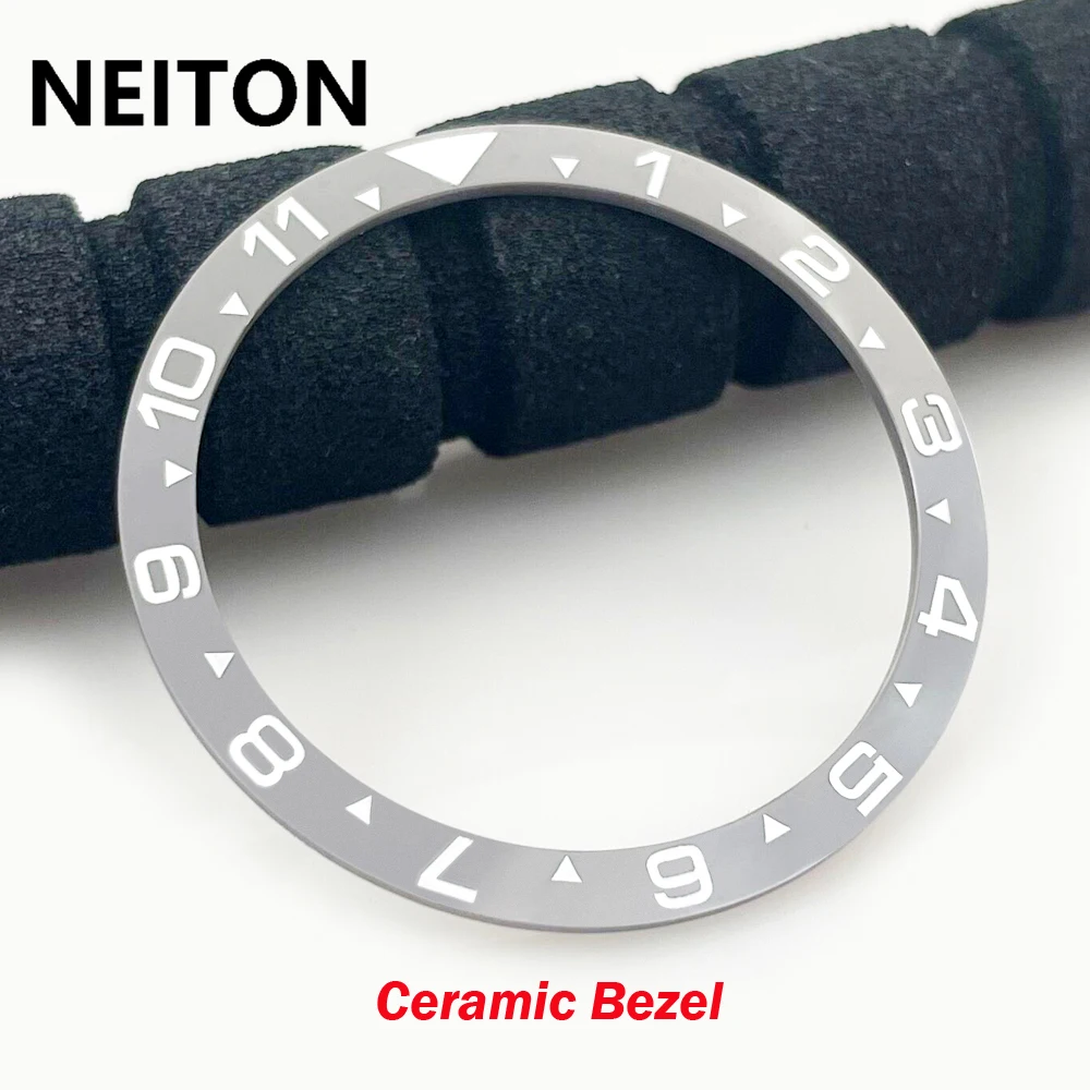 Фото Плоский керамический безель NEITON 38 мм подходит для SKX007 SKX009, безель из нержавеющей стали, вставка 38 мм * 31,5 мм, аксессуары для часов, детали №5